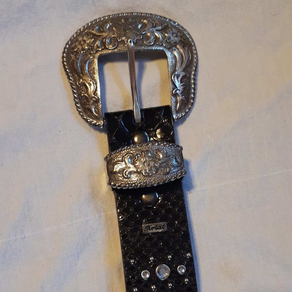 Ariat western bling belt snake croc rhinestones vintage size 32